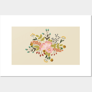 Woodland Flowers - Cream Posters and Art